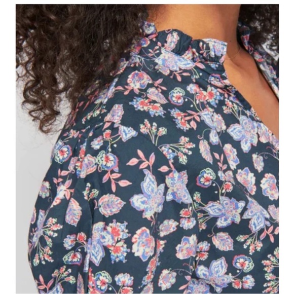 Nation LTD Angel Top Navy Midsummer sweetheart neckline bubble sleeve Sz XS NEW - Picture 12 of 15